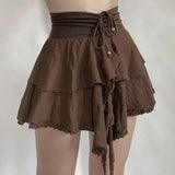 Retro High-Waisted Skirt 2024 Spring / Summer New Irregular Design A-Shaped Casual Skirt Trend-Outfit
