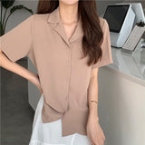 Fongt 2023 New Women's Versatile Short-Sleeved Shirt