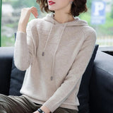Knitted Hooded Sweaters For Women Classic Malhas Pullover Oversized Spring Fall Casual Knitwear Tops Sueter Sweatshirt