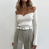 Fongt Collar Knitted Sweater New Solid-Color Bottoming Shirt For Women In Autumn And
