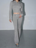 Knitted Hooded Two Pieces-Outfit