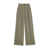 Fongt And Autumn 2025 New Women's Front Folded High-Waisted Trousers Casual Trousers Women A67231