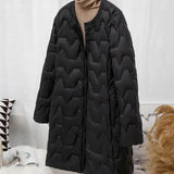 Autumn And Winter New Round Collar Down Jacket Female Medium Long Korean Version Comfortable White Duck Velvet Warm Light Coat Tide-Outfit