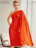 2022 New Summer One Shoulder Bodycon Bandage Dress Sexy Sleeveless Strapless Midi Hot Celebrity Evening Runway Party