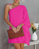 Summer Batwing Sleeve Off-the-shoulder Metal