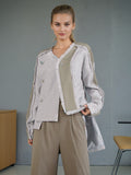 Fashion Street Trend Style Thairy Jacket 2025 Summer New Splicing Irregular Temperament Design Style