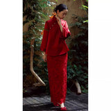 Fongt Chinese Cheongsam Toast Suit 2025 New Retro National Style Wedding Dress Engagement Dress Long Sleeve