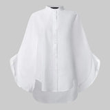 Women Fashion Blouses Autumn Tops Long Flare Sleeve Casual Solid Shirts Buttons Loose Work Blusas