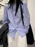 Fongt Version Of The Round-Necked White Shirt Women's Long Sleeve 2025 Autumn Cotton Shirt Showing Thin Retro Design Sense Niche Ins