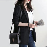 Fongt Suit Jacket Female Korean Version Loose 2024 Spring And Autumn British Wind Black Short Student Suit Small Jacket-Outfit