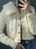 New 2022 Elegant Short Cardigans Fashionable Thicken Retro Knitted Women's Autumn Winter Sweaters Lady Tops