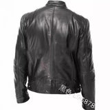 Fongt Business Gentleman Warm Zipper Open Shirt Pocket Decoration PU Leather Jacket Collar Collar Zipper Leather
