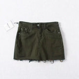 Waist Denim Leggings Women's Summer Fur Skirt Street Elastic Slim Fit