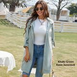 women's jacket spring 2022 Long fashion hooded trench coat for women High quality windproof zipper coats woman