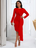 Fongt Autumn Long Sleeves Elegance OL Pencil Dress Size Africa Dress