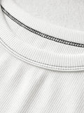 Stitched Detail Ribbed Crop Tank Top-Outfit