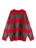 Oversized Stripe Pullover Sweater-Outfit