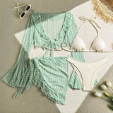 2024 New Sexy Lace Mesh Four-Piece Swimsuit