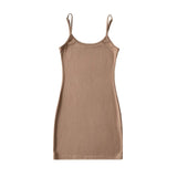 Trendy Women's Dress Summer Sexy Solid Color Slim High Waist Elastic Bag Hip Halter Skirt Short Skirt-Outfit
