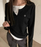 Vintage Patchwork Long Sleeve Tee-Outfit