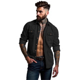 Fongt Men's Shirt Burst Men's Spring And Autumn Open Shirt Wish Multi-Color Multi-Code European Version Of The Overweight Code