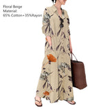 ZANZEA Women Shirt Dress Autumn Lapel Neck Long Sleeve Maxi Sundress Elegant Office Work Solid Long