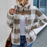 Fongt Explosion Autumn And Winter New Fashion Casual Women's Lattice Collar A Row Of Buckle Coat