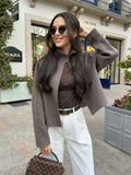 Fongt Spring And Autumn Sports Jacket Collar Loose Long-Sleeved Women's Hair Jacket Jacket Coat B88688