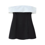 Fongt Women's Clothing INS Net Red Pop Bow Dress Cross Asymmetric Top - Long-Term Stocking