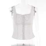 Fongt Slings With Lace Retro Top 2024 Summer Idyllic Eddies Hottie Vest
