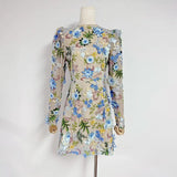 Fongt Temperament Dress Women 2025 Summer New Famous Wind Wind Collar Embroidery Flower Design Sense Body