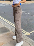 Washed Pocket Solid Cargo Pants-Outfit