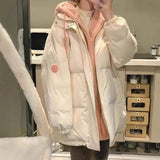 Down Cotton-Padded Jacket Women Winter Thick Padded Clothes Oversize Tide Winter Clothes 2024 New Students Fake Two Cotton-Padded Jacket-Outfit