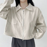 Vintage Big Pocket Oversized Zip Up Jacket-Outfit