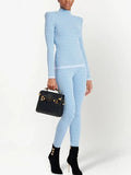 STREET Newest 2023 Designer Fashion Women Geometric Monogram Jacquard Knit Pullover
