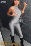 Jumpsuit Open Back One Piece Outfits Woman Fashion Streetwear Sleeveless Jumpsuits Slim Solid Backless Overalls for