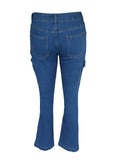 Fashion Many Pocket Slim Slim Blue Jeans-Outfit