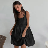 Fongt Cotton Dress Woman 2025 New Spring And Summer Holiday Wind Loose Sling Skirt A-Word Skirt