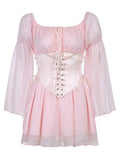 Long Sleeve Corset Mini Dress-Outfit