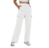 Fongt New Long Loose Trousers Leisure Sports High-Waist Trousers Show Skinny Straight Broad-Legged Trousers Women