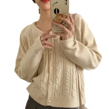Wind Milk Fufu Soft Waxy Strap Sweater Coat Cardigan Female Autumn And Winter Twist Unique Top Versatile Knit-Outfit