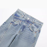 Spring Style Deconstructed Mid-Waist Fashion Wide-Leg Jeans 6688002-Outfit