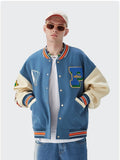 Lucky Embroidery Varsity Jacket-Outfit