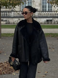 Fongt Fall Fashion Collar Three-Color Fur Integrated Long-Sleeved Jacket Women's B88788