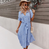 High Waist Casual Loose Single-Breasted Midi