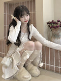 Lace Kawaii Knitted Dress Women Solid Patchwork Slim Sweater Dress Female Casual Korean Fashion Party Mini Dress