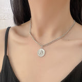 Galaxy Silver Pearl Necklace-Outfit