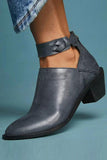 Heel Zipper Ankle Booties 1028-1-Outfit