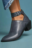 Heel Zipper Ankle Booties 1028-0-Outfit