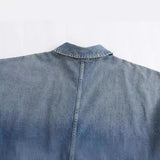 New Denim Loose Single Bag Decorated Short Dress 3607282-Outfit